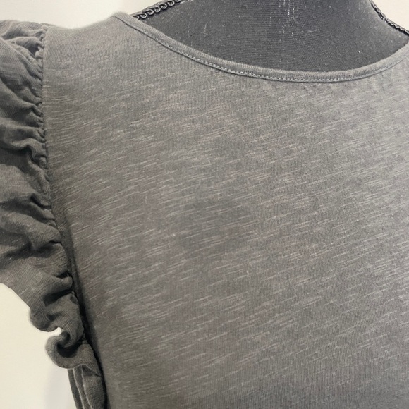 Ba&sh Voyce Midi Dress Carbon Gray Low Back Ruffles Elastic Waist - Picture 7 of 10